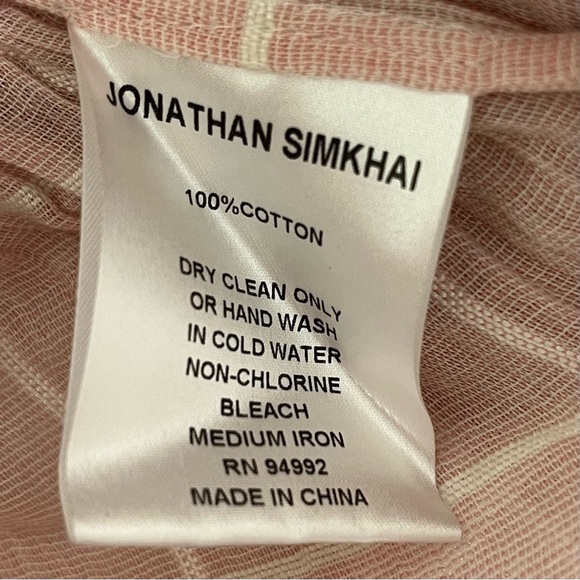 Jonathan Simkhai Voile Grid Top in Pink Embroidered Lace, Small - Picture 13 of 16